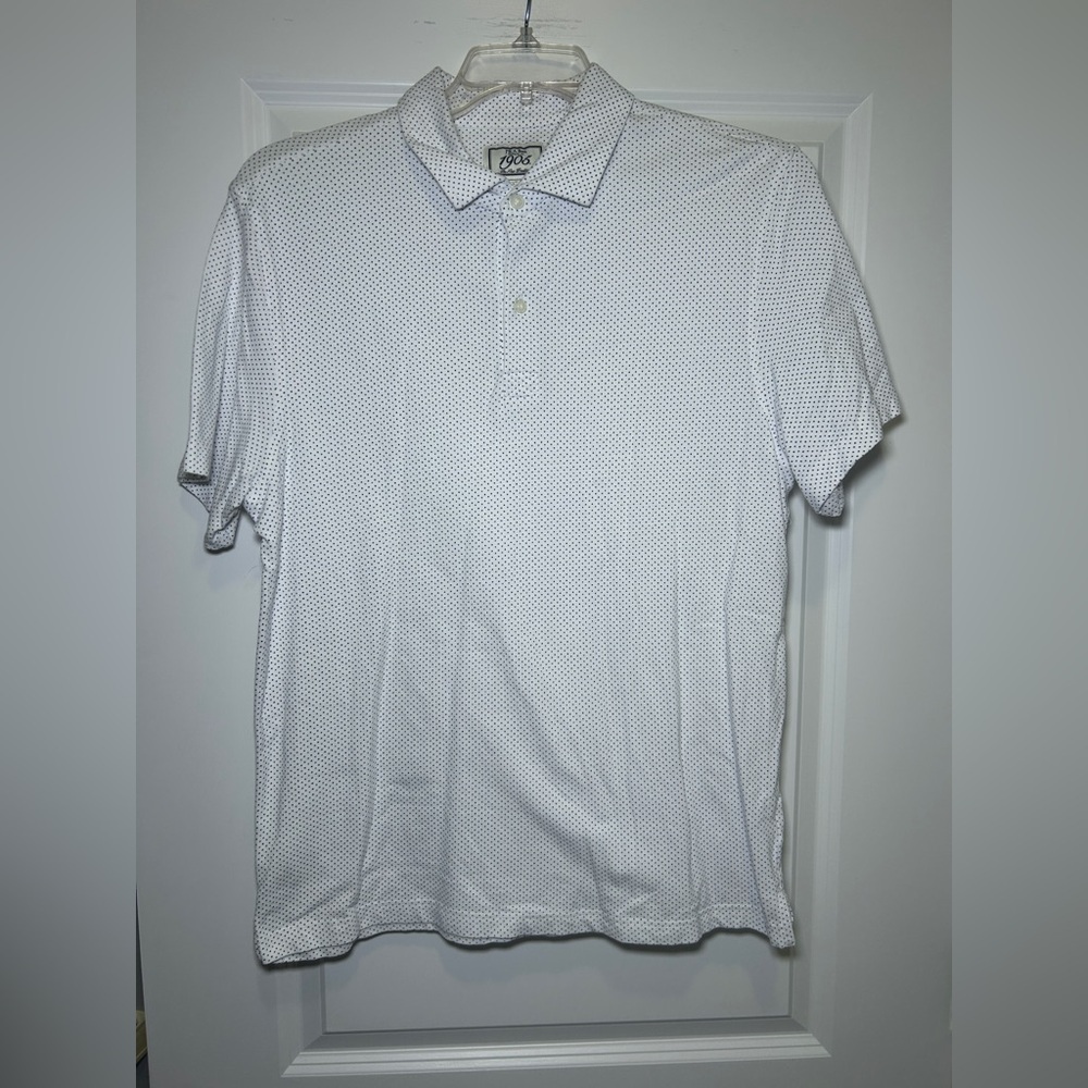 Jos. A. Bank White Patterned Polo Shirt